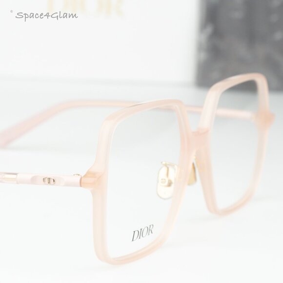 Dior Women Eyeglasses Shiny Pink Demo Square MINI CD O S7F 4000 BRAND NEW - Picture 4 of 9